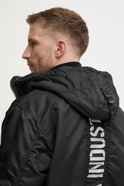 Alpha Industries jacket 45P Hooded Custom men's black color