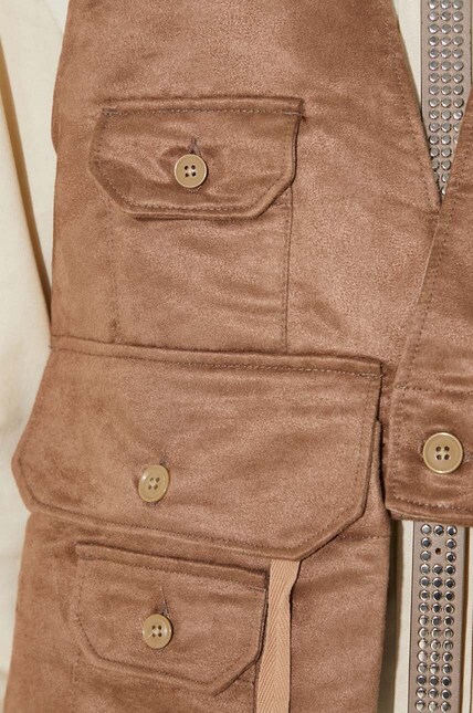Engineered Garments vest Fowl Vest men's brown color 23F1C002