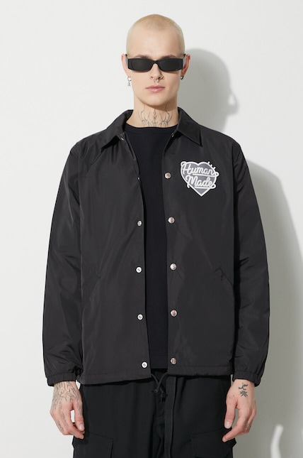 Human Made jacket Coach Jacket men's black color HM26JK002 at PRM US