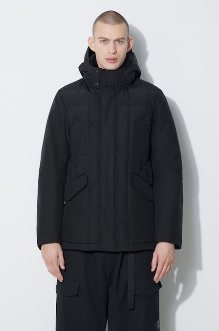 Woolrich down jacket Blizzard Field Jacket men's black color
