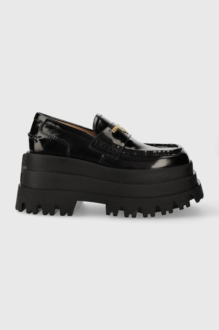 Naked Wolfe leather loafers Delusion women's black color at PRM US