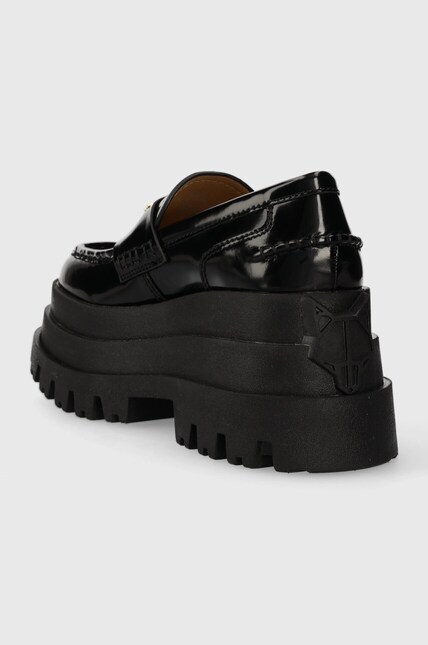 Naked Wolfe￤DELUSION BLACK BOX 厚底 ローファー Naked Wolfe leather loafers Delusion women's black color at PRM US