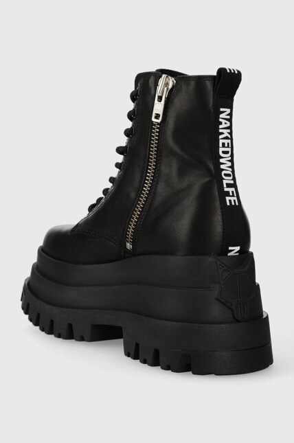 Naked Wolfe leather biker boots Sloane women's black color at PRM US
