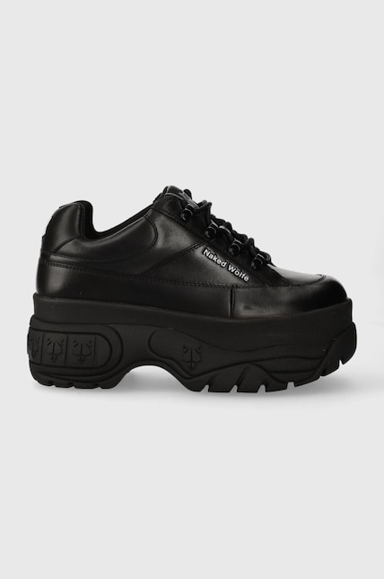 NAKED WOLFE ブラック スニーカー Naked Wolfe leather sneakers Sporty black color at PRM US