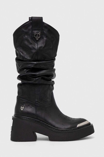 Naked Wolfe leather boots Stable women's black color at PRM US