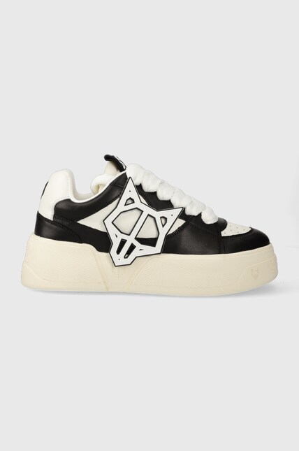 Naked Wolfe leather sneakers Kosa black color at PRM US