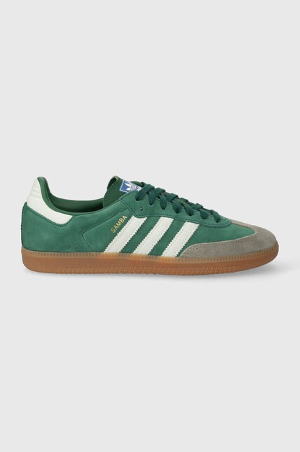 Замшевые кроссовки adidas Originals Samba OG цвет зелёный ID2054