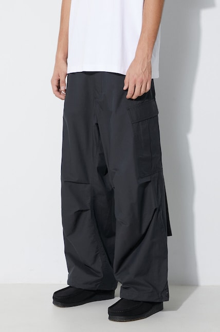 Maharishi trousers Oversized Tobi Cargo Snopants men's black color