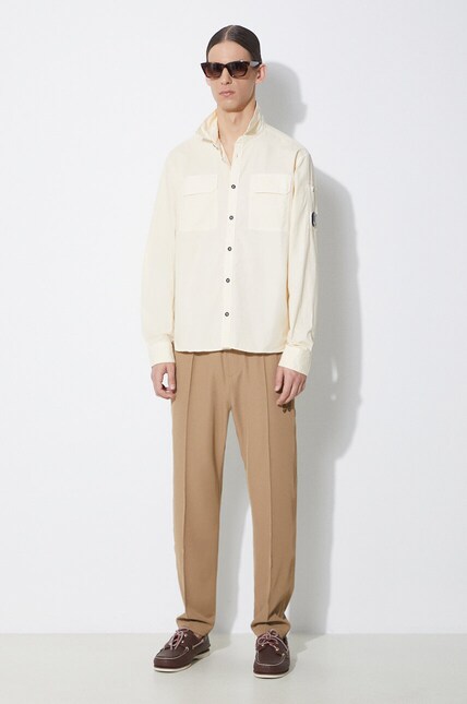 Needles trousers W.U. Pant Cavalry Twill men's green color NS153