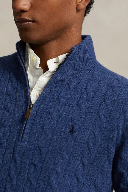 美品　POLO RALPH LAUREN Polo Ralph Lauren Cable-knit cotton polo sweater Polo Ralph Lauren