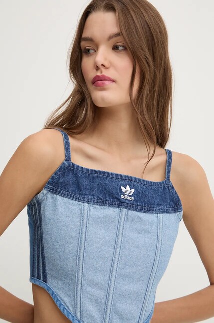Джинсовый топ adidas Originals x Ksenia Schneider однотонная