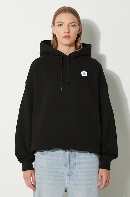 Kenzo cotton sweatshirt Boke Flower 2.0 women's black color hooded