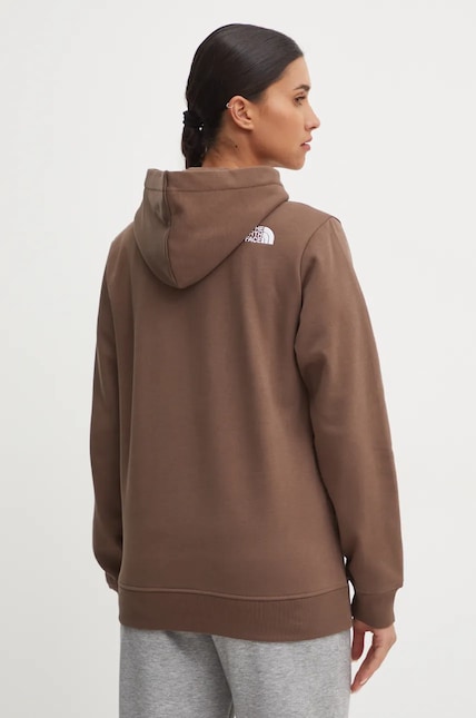 The North Face sweatshirt Drew Peak Pullover Hoodie women's brown The North Face sweatshirt Drew Peak Pullover Hoodie women's brown