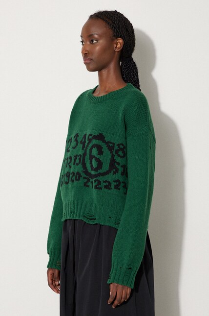 MM6 Maison Margiela wool jumper women's green color S62HL0029