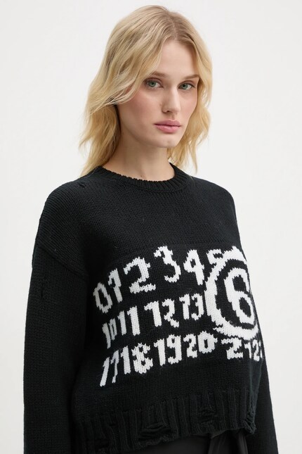 MM6 Maison Margiela wool jumper women's black color S62HL0029