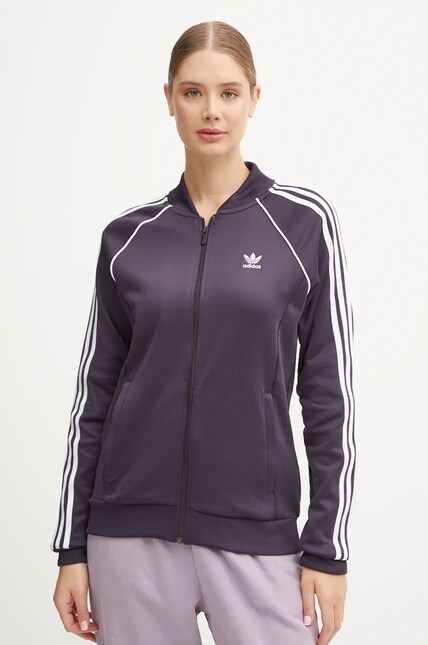 Кофта adidas Originals женская цвет фиолетовый однотонная IY2167