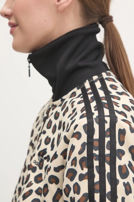 Кофта adidas Originals Leopard женская цвет бежевый узор IW8468