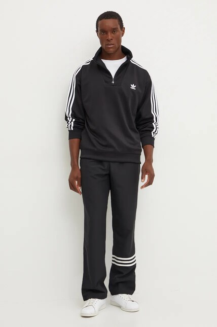 Кофта adidas Originals Funnelneck Tracktop мужская цвет чёрный с