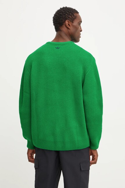 Свитер adidas Originals Knit Crewneck мужской цвет зелёный JN5966