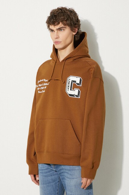 Carhartt WIP sweatshirt Hooded Brown Ducks Sweat men's brown color