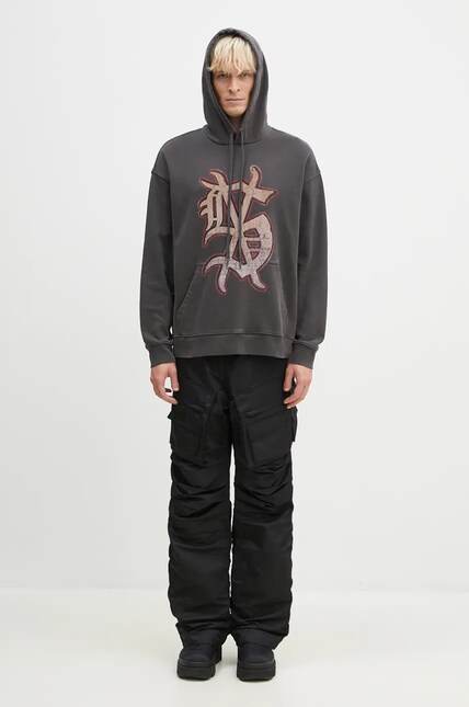 KSUBI cotton sweatshirt Dug Out Biggie Hoodie men's gray color