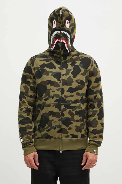 A Bathing Ape cotton sweatshirt 1St Camo 2Nd Shark Full Zip men's
