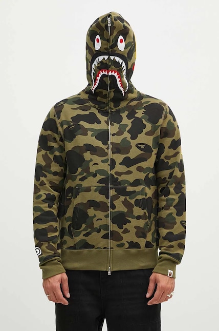 A Bathing Ape cotton sweatshirt 1St Camo 2Nd Shark Full Zip men's A Bathing Ape cotton sweatshirt 1St Camo 2Nd Shark Full Zip men's