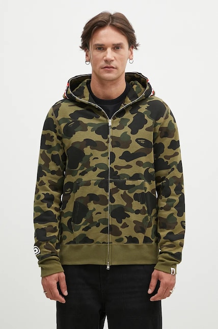 A Bathing Ape cotton sweatshirt 1St Camo 2Nd Shark Full Zip men's A Bathing Ape cotton sweatshirt 1St Camo 2Nd Shark Full Zip men's