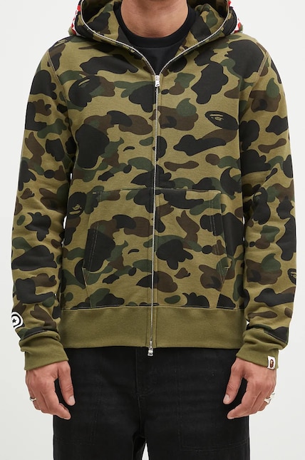 A Bathing Ape cotton sweatshirt 1St Camo 2Nd Shark Full Zip men's A Bathing Ape cotton sweatshirt 1St Camo 2Nd Shark Full Zip men's
