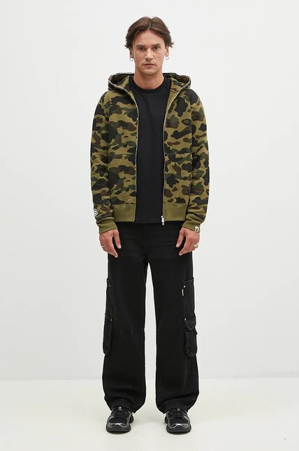 A Bathing Ape cotton sweatshirt 1St Camo 2Nd Shark Full Zip PRM EU