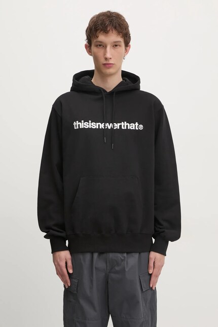 thisisneverthat cotton sweatshirt T-Logo Hoodie men's black color
