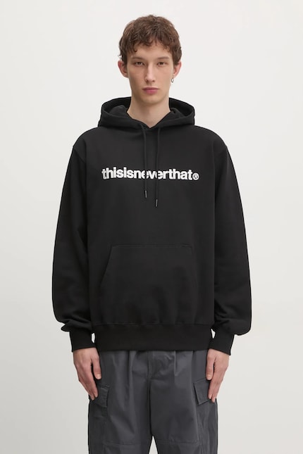 thisisneverthat cotton sweatshirt T-Logo Hoodie men's black color thisisneverthat cotton sweatshirt T-Logo Hoodie men's black color