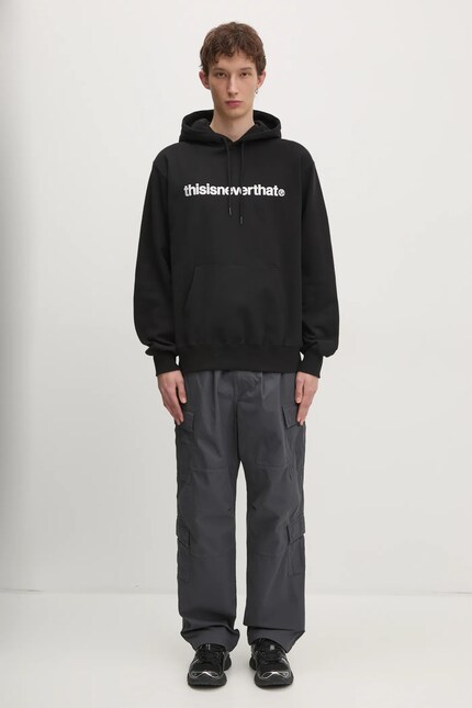 thisisneverthat cotton sweatshirt T-Logo Hoodie men's black color