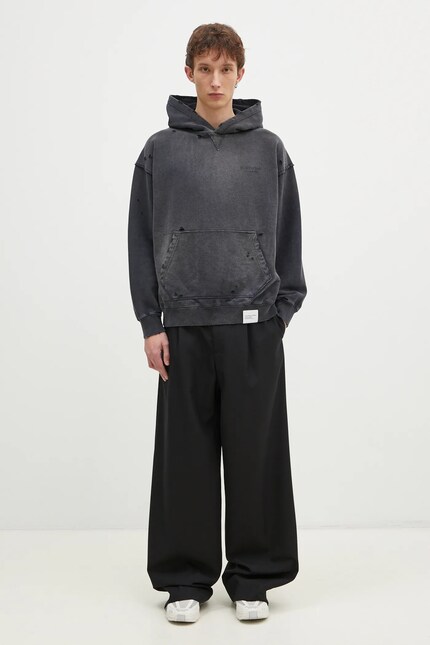 NEIGHBORHOOD cotton sweatshirt men's black color hooded smooth