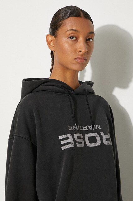 Martine Rose cotton sweatshirt Classic black color hooded with a