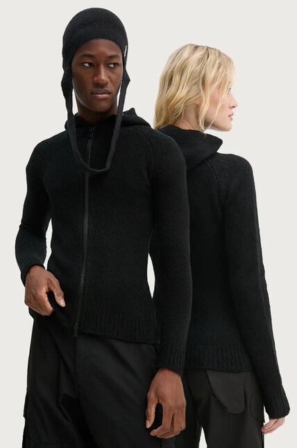 Heliot Emil woolen cardigan black color lightweight AW24.W.07.066