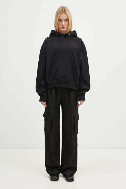 JW Anderson cotton sweatshirt Anchor Logo Hoodie black color