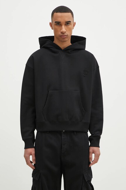 JW Anderson cotton sweatshirt Anchor Logo Hoodie black color