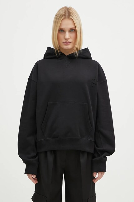 JW Anderson cotton sweatshirt Anchor Logo Hoodie black color