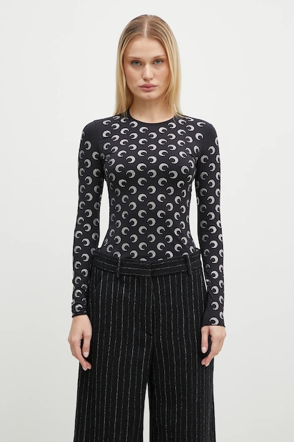 Marine Serre longsleeve shirt women's black color WTS006A.CJER0002 Marine Serre longsleeve shirt women's black color WTS006A.CJER0002