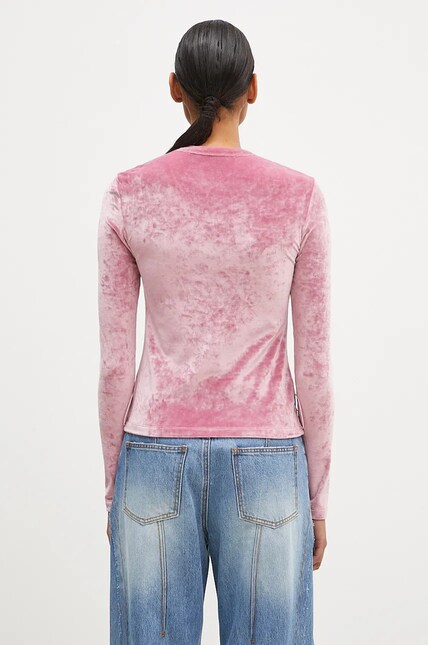 Andersson Bell longsleeve shirt Velvet Lace Up Longsleeve pink