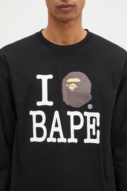 A Bathing Ape cotton longsleeve top I Love Bape Longsleeve black