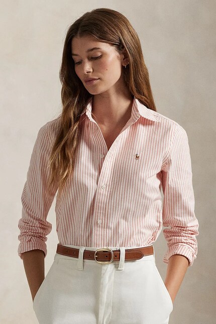 Polo Ralph Lauren shirt cotton with elastane Women's white striped