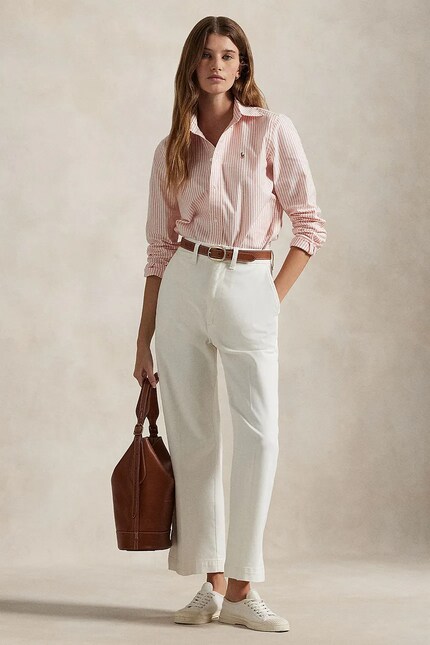 Polo Ralph Lauren shirt cotton with elastane Women's white striped