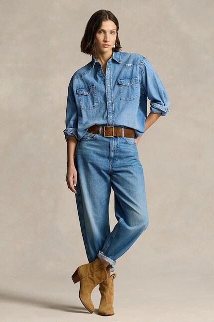 Polo Ralph Lauren denim shirt women's blue color relaxed 211940722