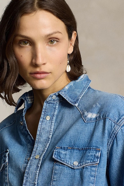 Polo Ralph Lauren denim shirt women's blue color relaxed 211940722