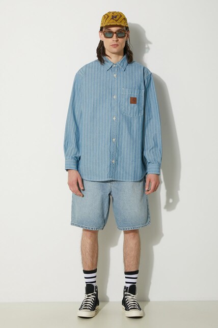 Carhartt WIP denim shirt Menard men's blue color I033577.102 at PRM US