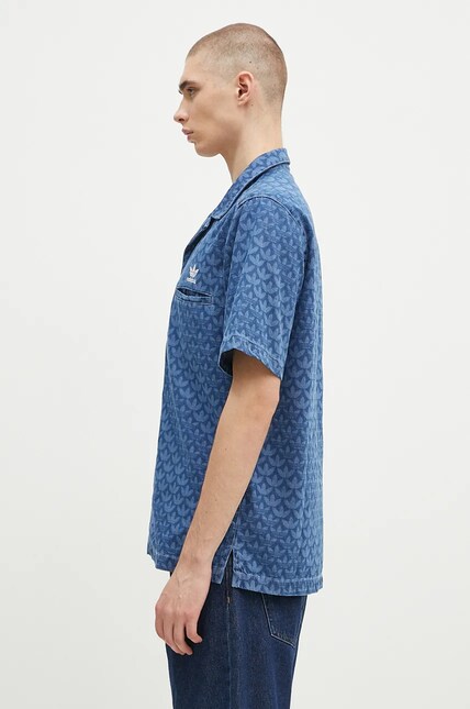 Salsation Blue Denim Vネック半袖Tシャツ XS adidas Originals denim shirt men's blue color regular IX6731 at PRM US
