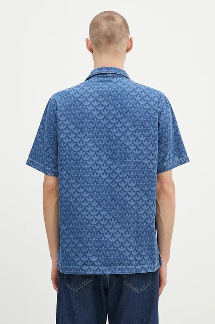 adidas Originals denim shirt men's blue color regular IX6731 at PRM US