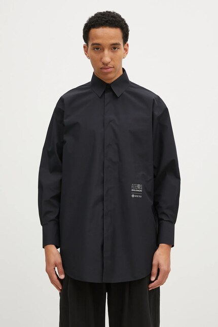 MM6 Maison Margiela shirt men's black color relaxed SH0DT0018